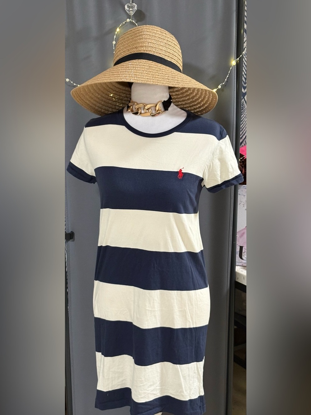 Polo Ralph Lauren Striped T-shirt Dress, 
Size Medium